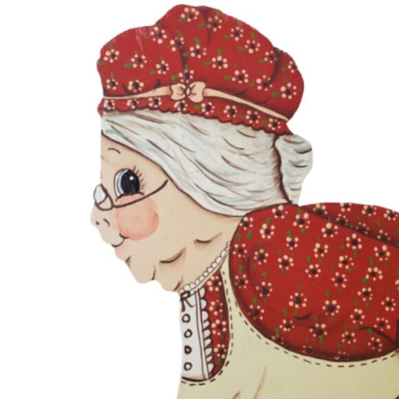 Wooden Grandmother & Granddaughter Mantle Sitter Decor Folk Art Shelf Accent - Picture 7 of 9